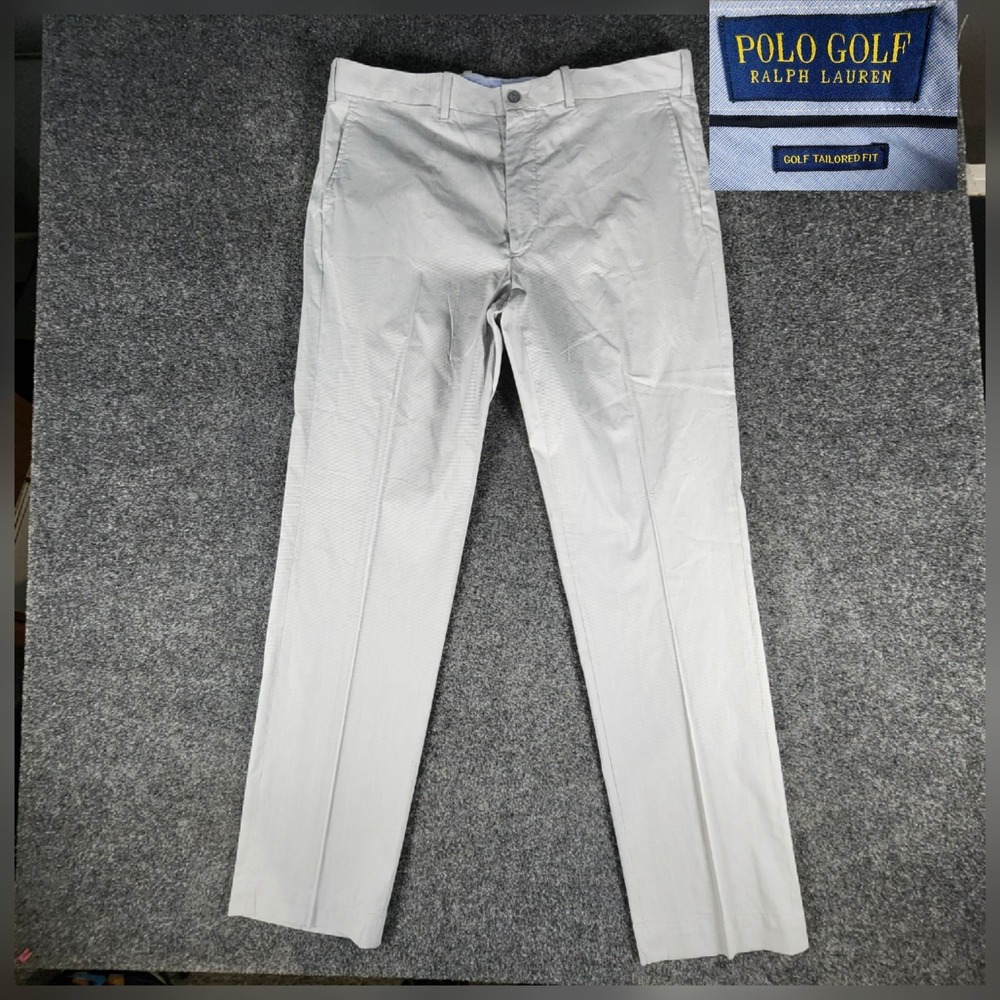 Polo Golf‎ Ralph Lauren Blue Checked Tech Pants Men's 36x32 Golfing Athletic